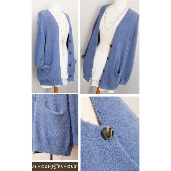 NEW Slate Blue Super Soft Button Front Caradigan - Picture 4 of 8